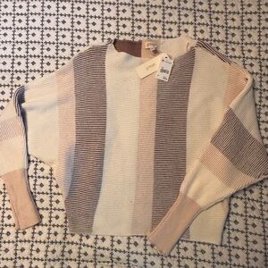 Versona Striped Sweater in Cream and Brown